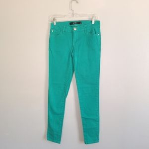 C Pink Green Low Rise Skinny Jeans